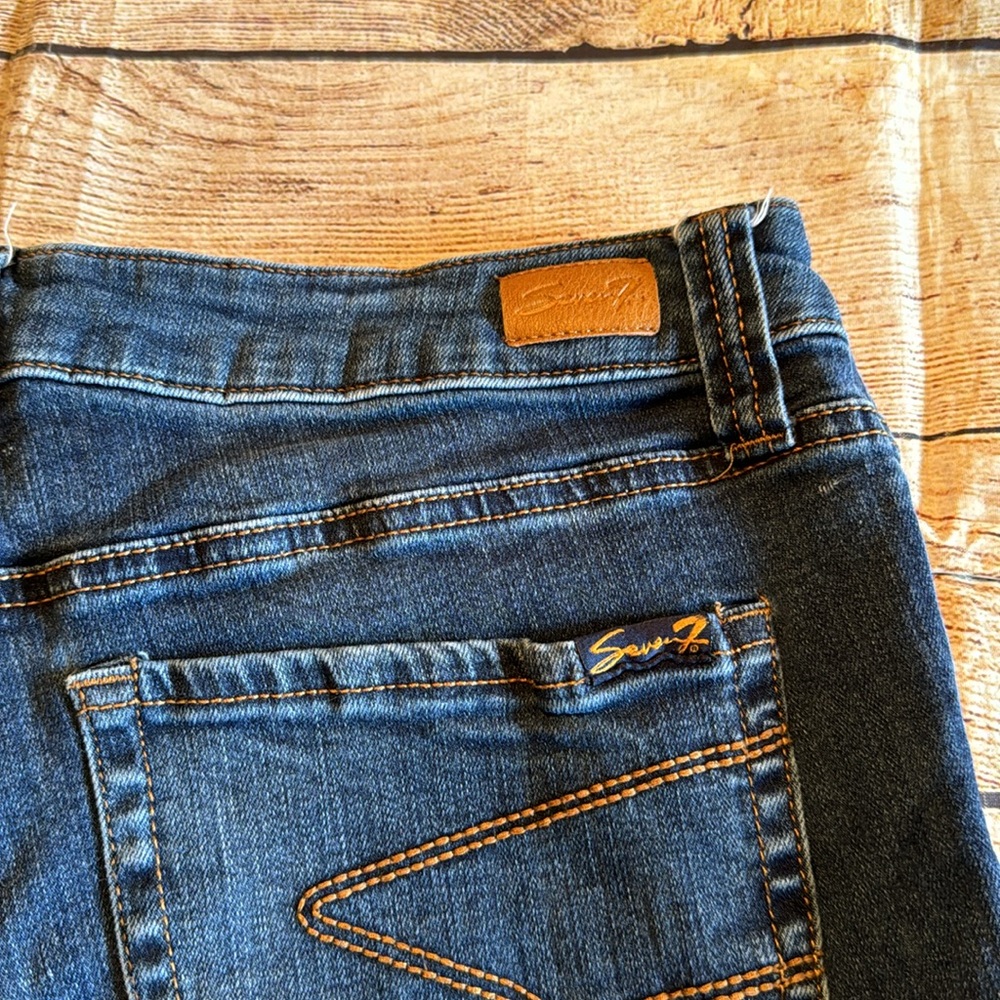 Seven7 Denim Weekend Short Size 10 Dark Wash - Picture 6 of 11